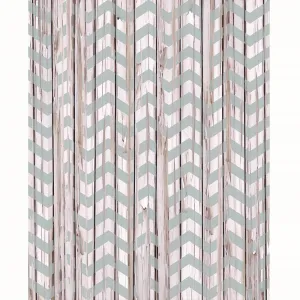 Distressed Mint Chevron Planks Printed Backdrop