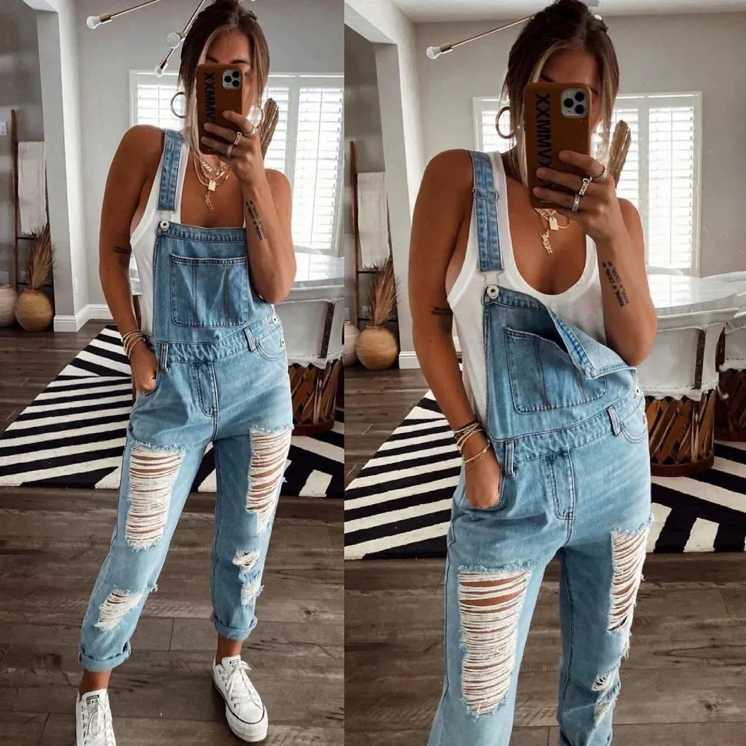 Distressed Overalls