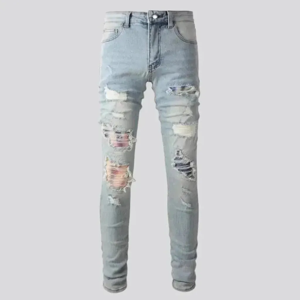 Distressed skinny jeans
 for men