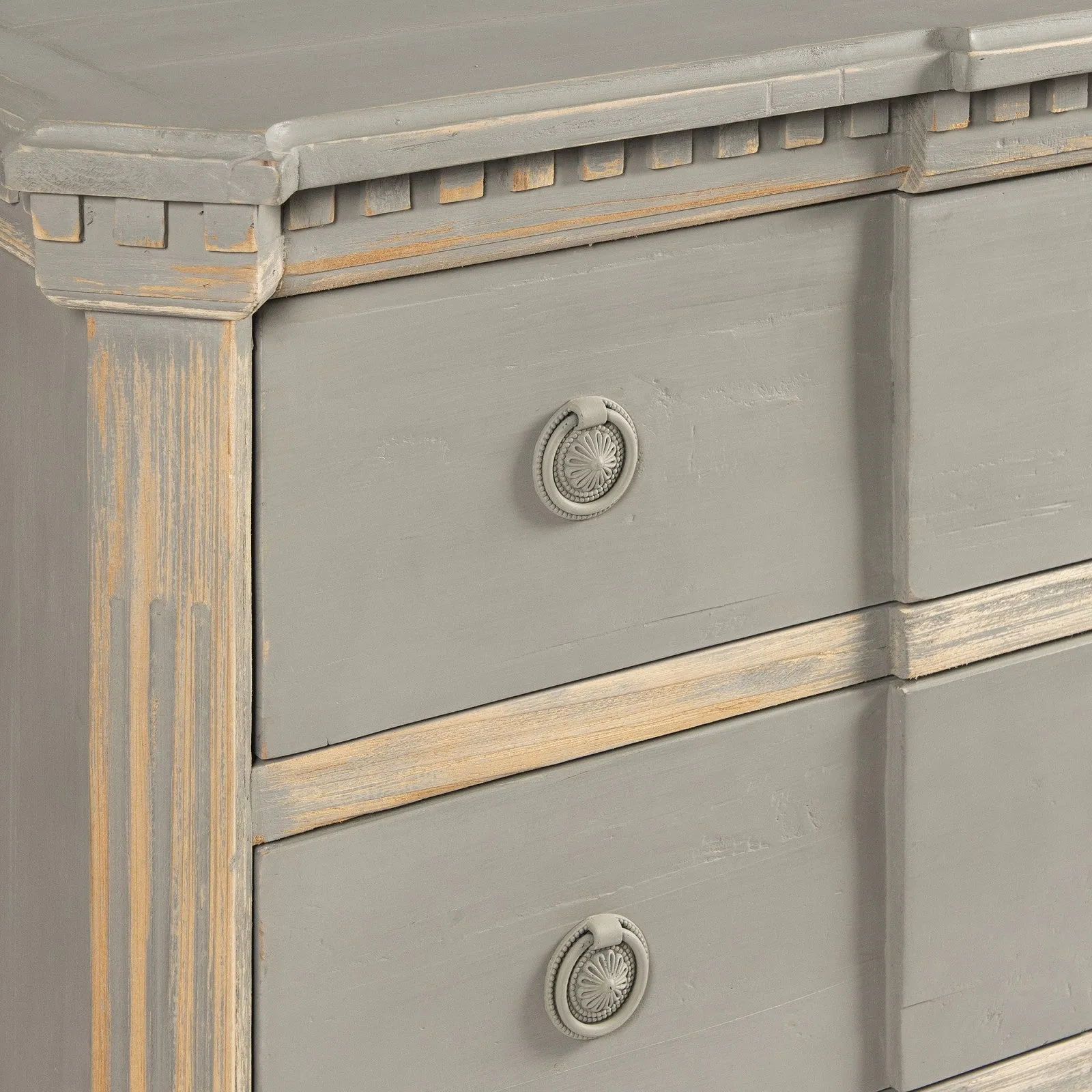 Distressed three drawer chest