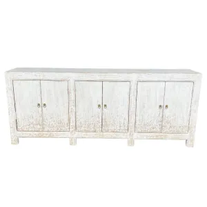 Distressed Wood 6-Door Sideboard