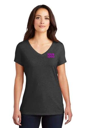 District Made Ladies Perfect Tri V-Neck Tee's, Black Frost