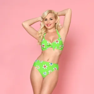 Ditsy Daisy Ruched Halter Bikini Size 14 (XL) ~Was $79