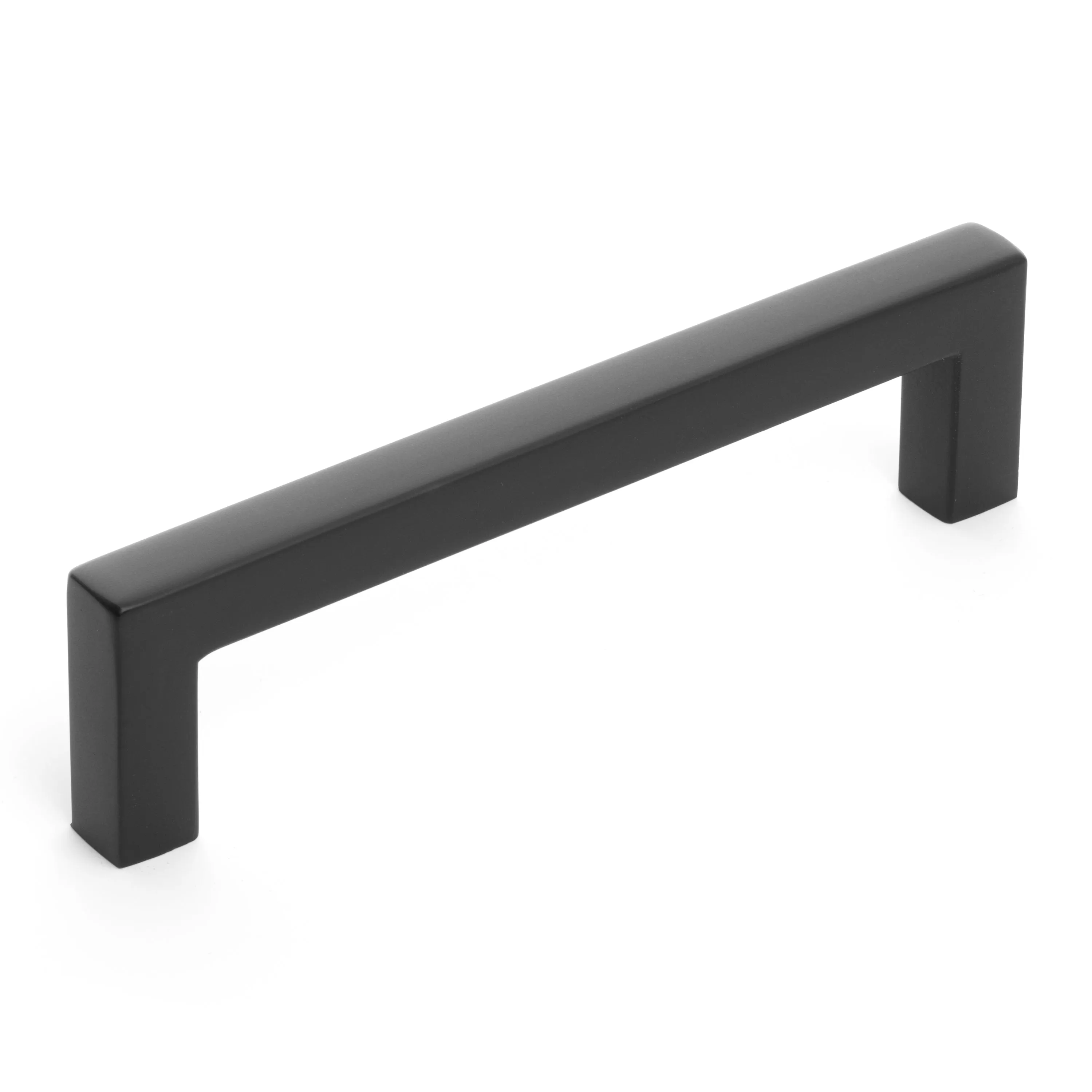 Diversa Matte Black 3-3/4" (96mm) Square Edge Solid Cabinet Bar Pull - 10 PACK