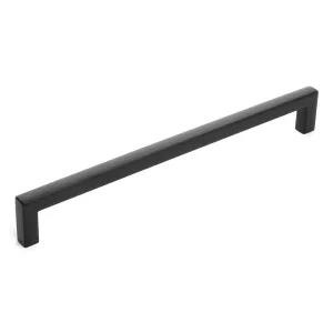 Diversa Matte Black 7-1/2" (192mm) Square Edge Solid Cabinet Bar Pull