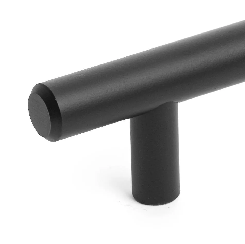 Diversa Matte Black Euro Style 3" (76mm) Cabinet Bar Pull - 10 PACK