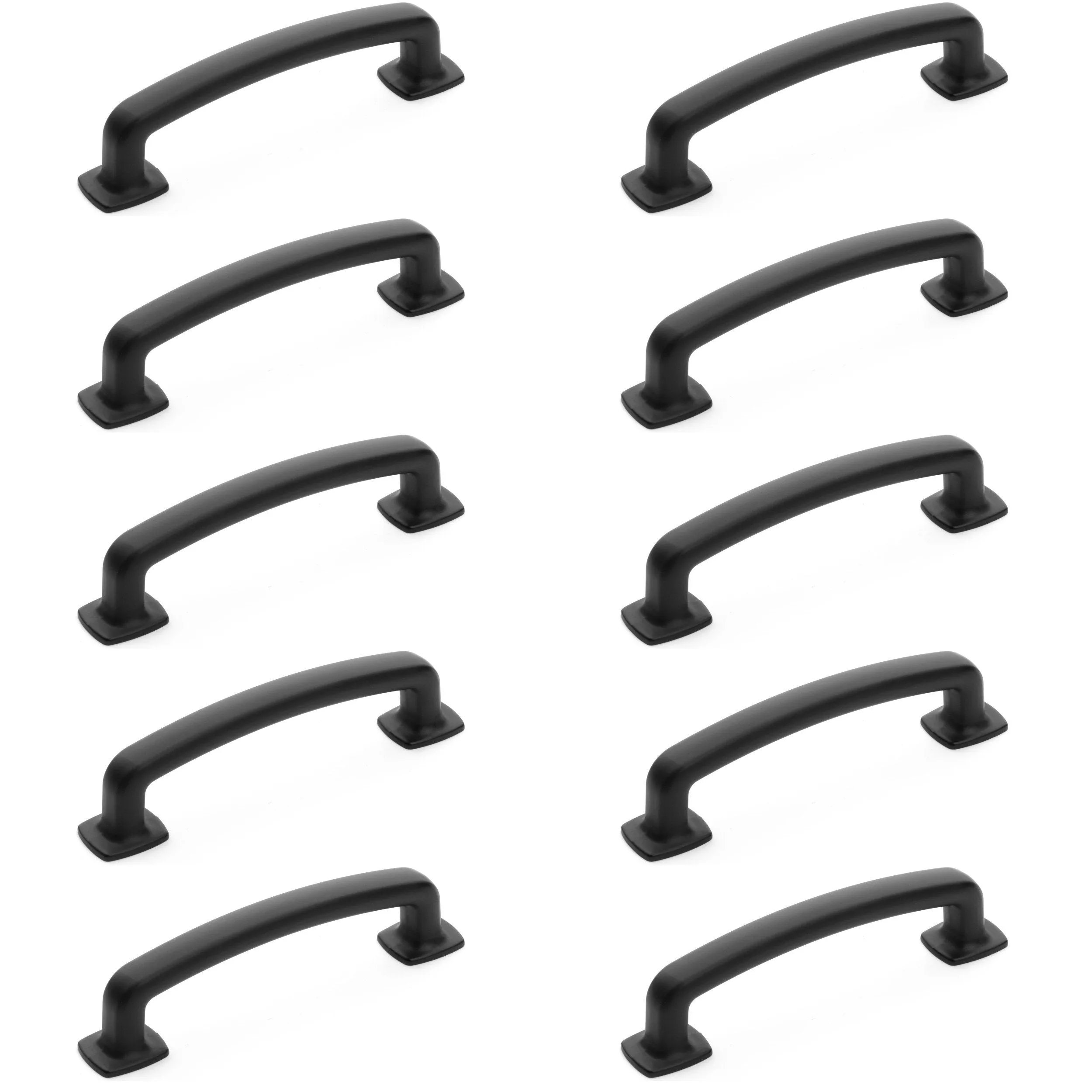 Diversa Matte Black Trinity 3-3/4" (96mm) Cabinet Drawer Pull - 10 PACK