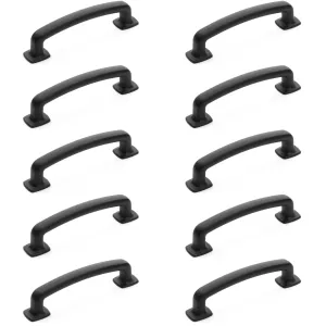 Diversa Matte Black Trinity 3-3/4" (96mm) Cabinet Drawer Pull - 10 PACK