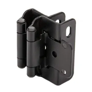 Diversa Partial Wrap 1/2" Overlay Matte Black Cabinet Hinges (Pair)