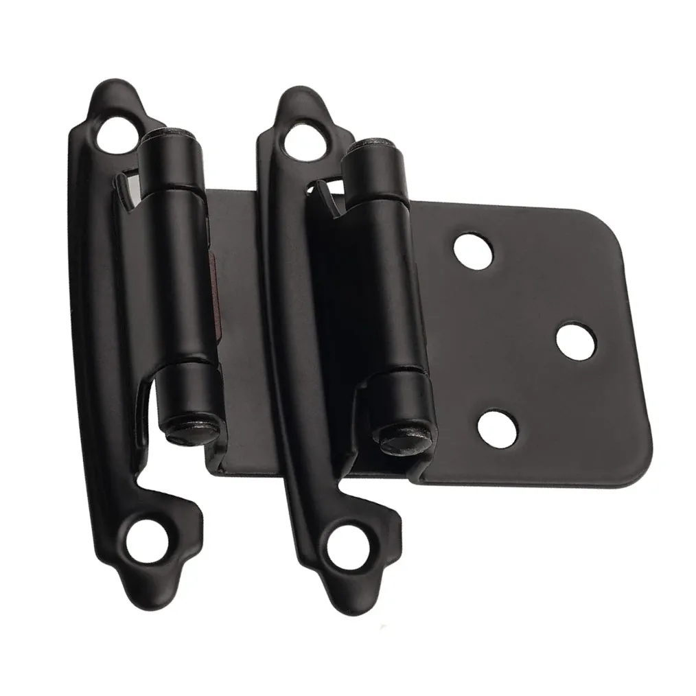 Diversa Variable Overlay Matte Black Cabinet Hinges (Pair)