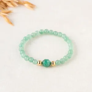 Divine Blessings Aventurine and Gold Gemstone Bracelet 6mm