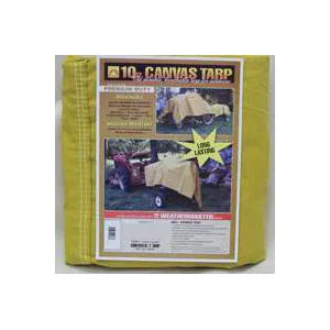 DIZE Weathermaster CA1236D Tarpaulin, 36 ft L, 12 ft W, Canvas, Tan