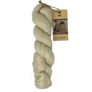 DK (8 Ply/Light Worsted) 100g (3.53 oz) Rare Breed Wensleydale and Luxury Kid Mohair Natural