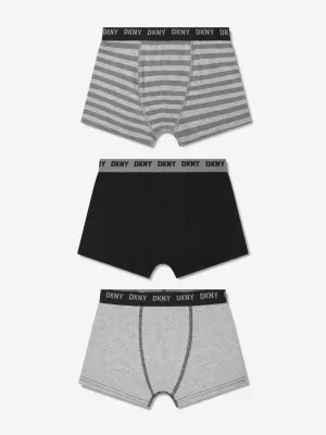 DKNY Boys 3 Pack Boxer Shorts Set in Grey