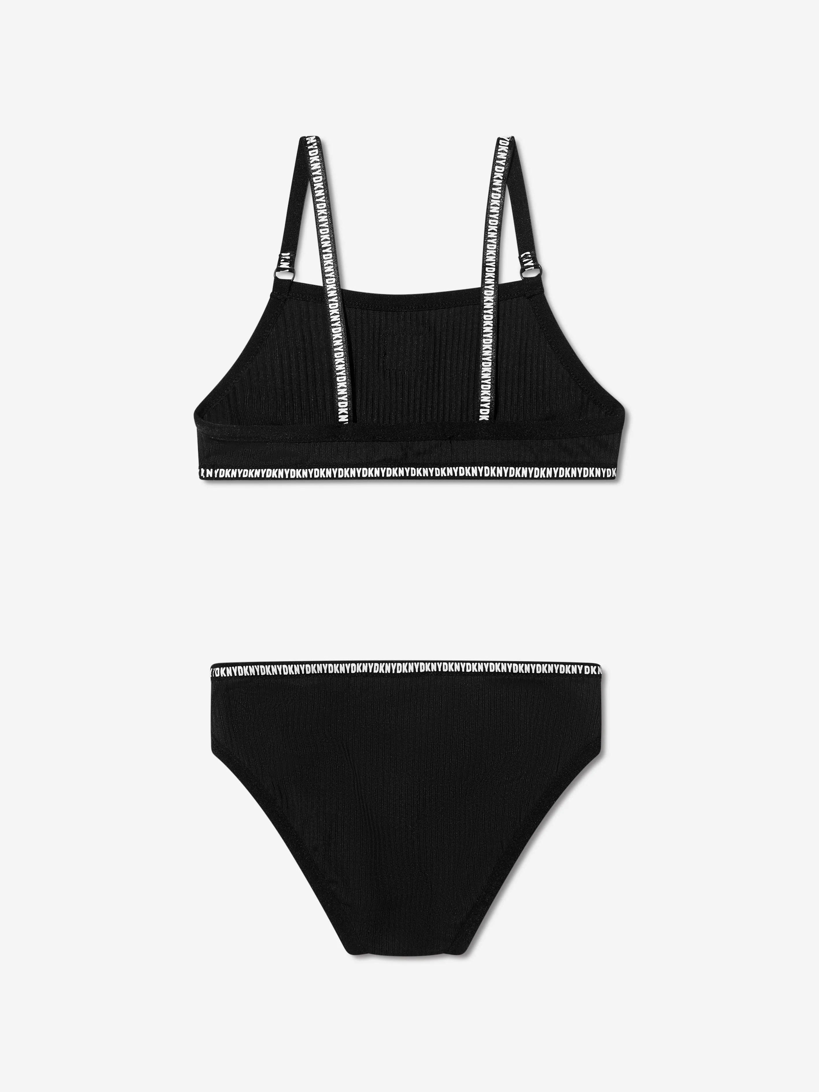 DKNY Girls Logo Bikini in Black