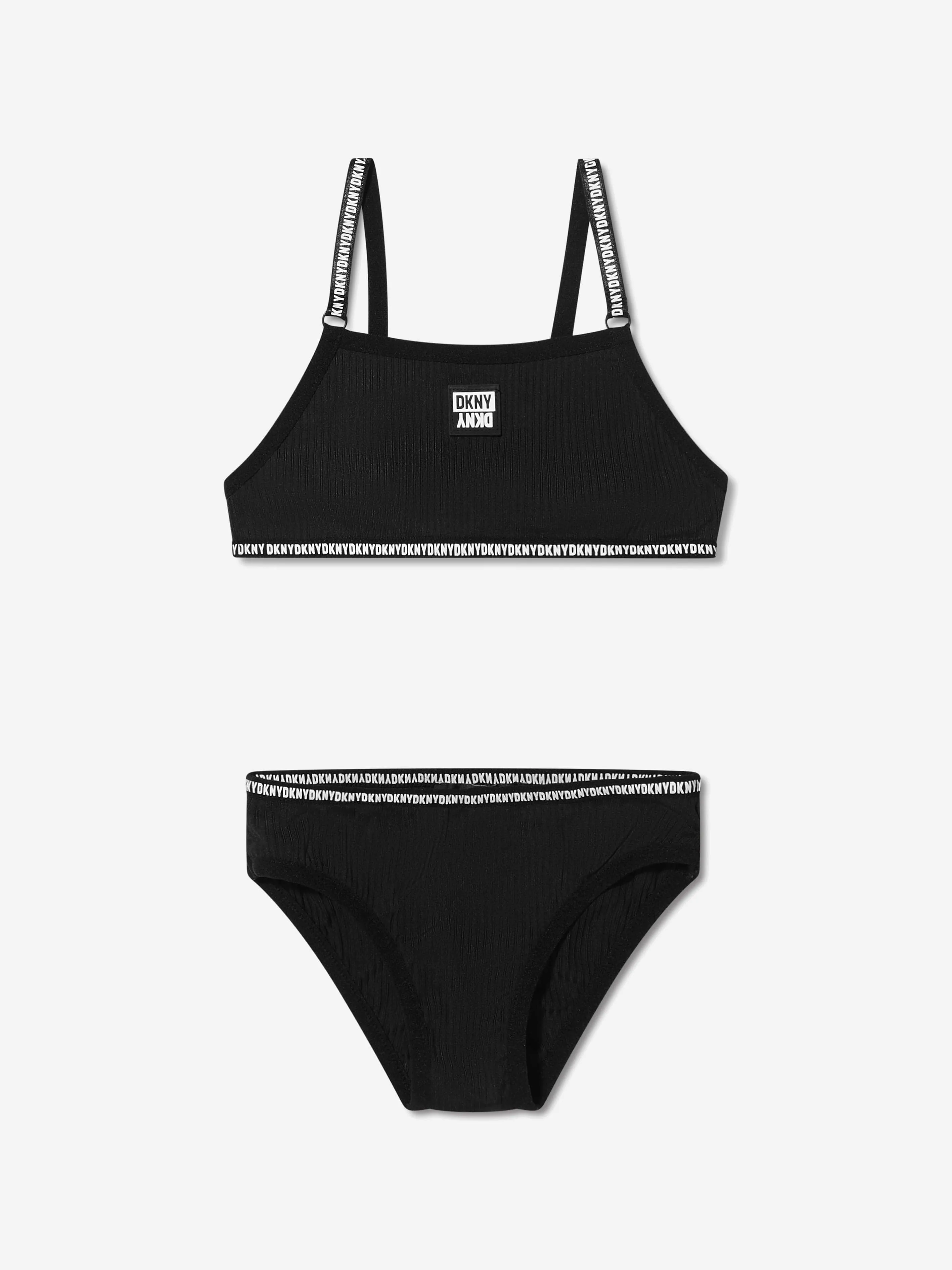 DKNY Girls Logo Bikini in Black