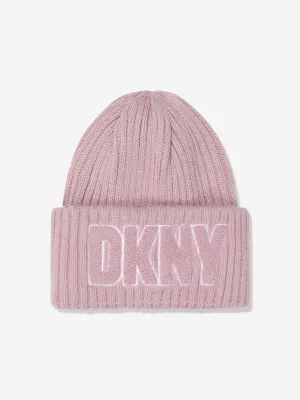 DKNY Kids Knitted Pull On Hat in Purple