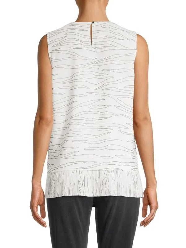 DKNY Pleated Sleeveless Top, Black