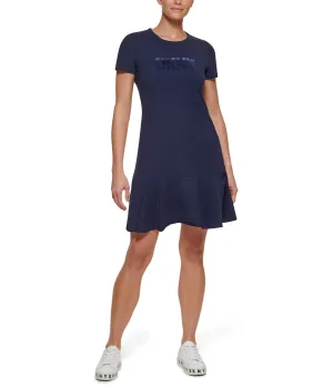 DKNY Short Sleeve Flounce Hem Tee Dress