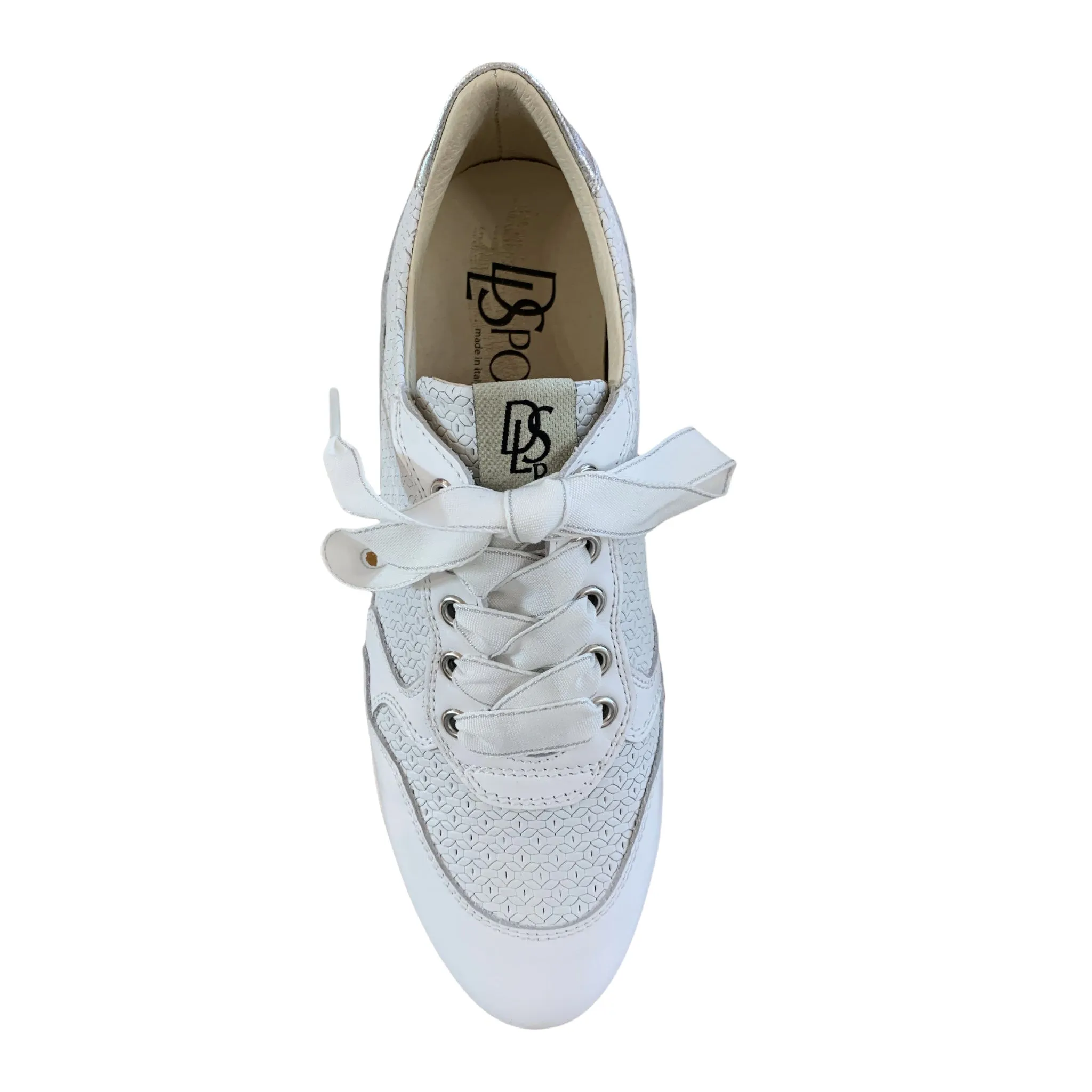 DL Sport Flatform Sneaker White & Silver