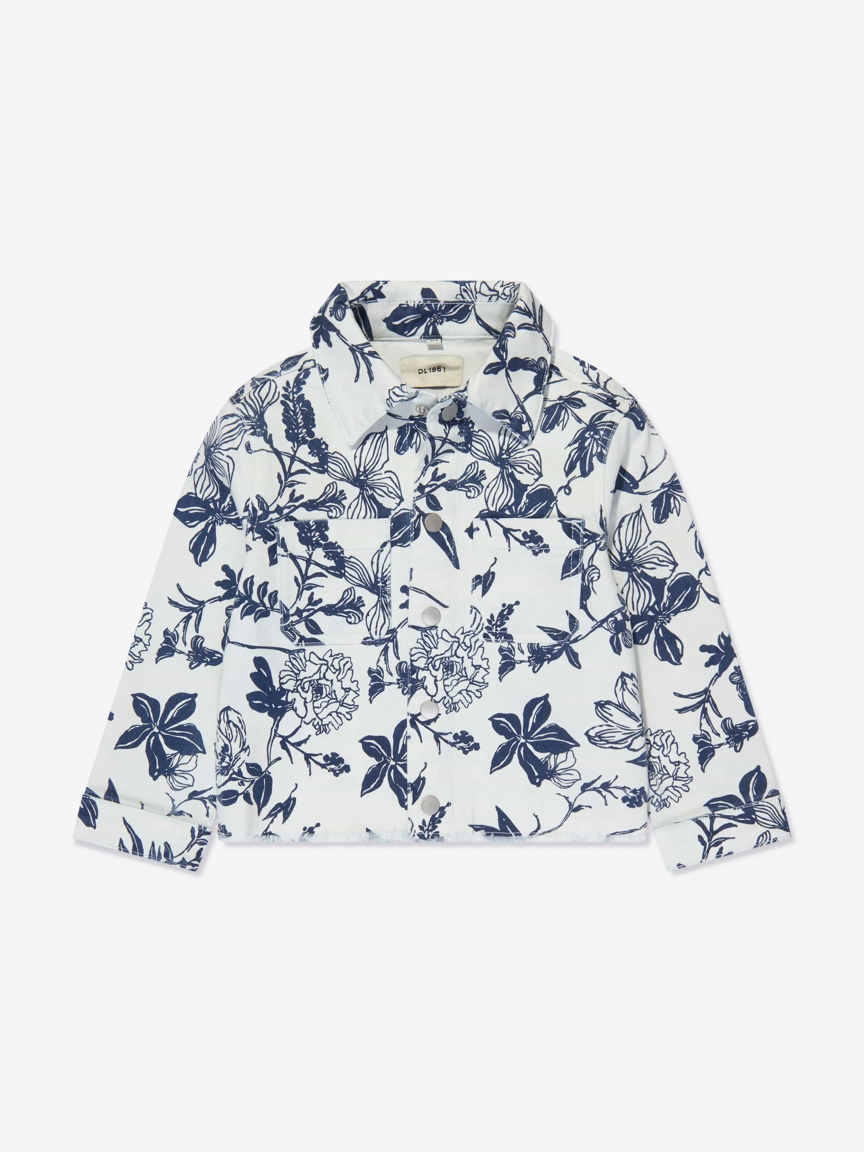 DL1961 Girls Floral Manning Jacket in White