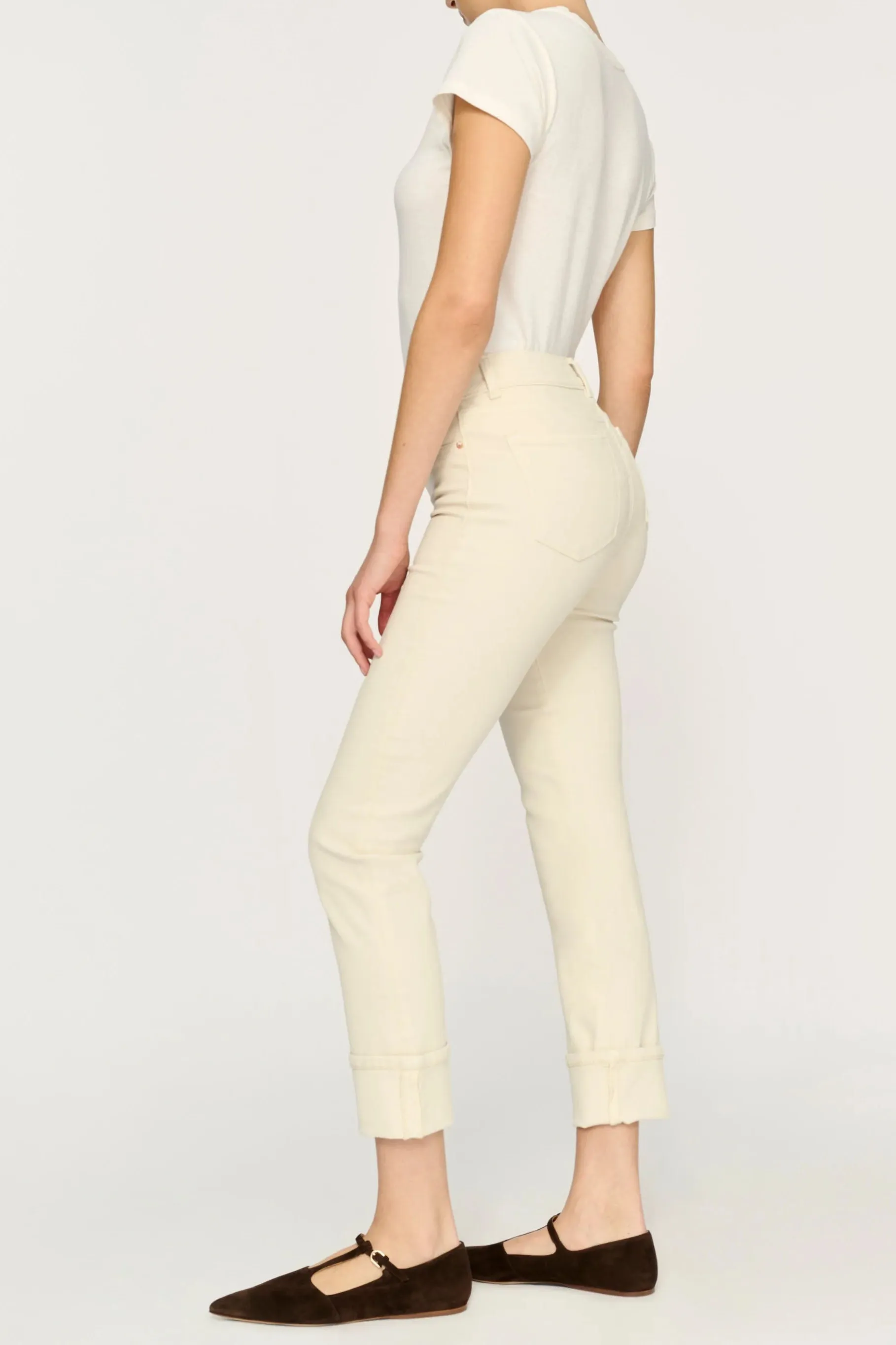 DL1961 Mara Mid Rise Straight Cuffed Jeans