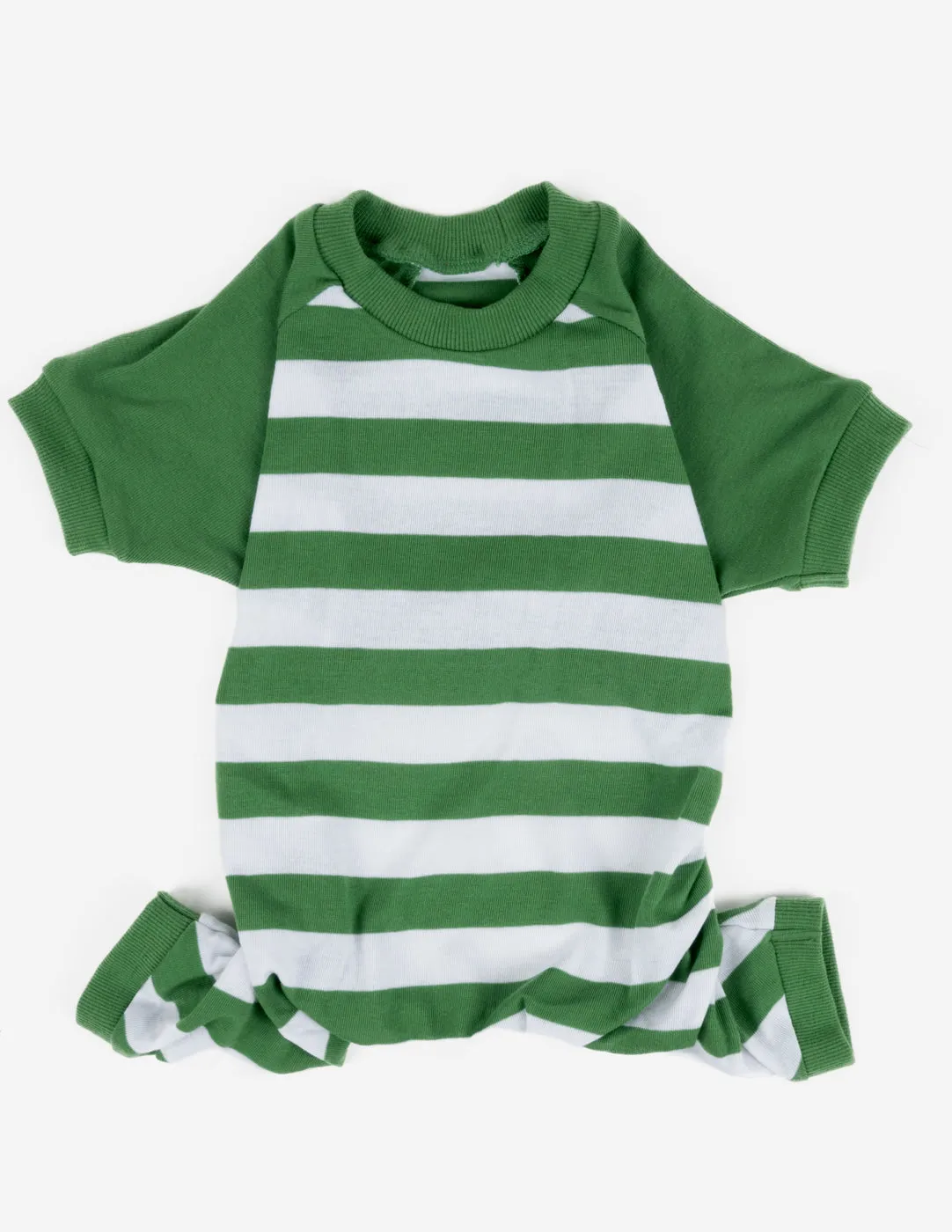 Dog Green & White Stripes Pajamas