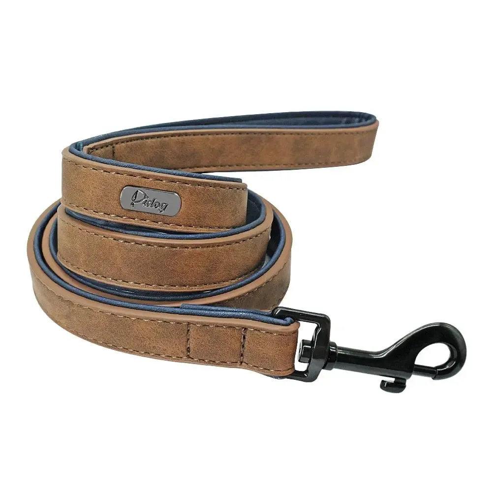 Dog Leather Leash - Set of Stylish Collar