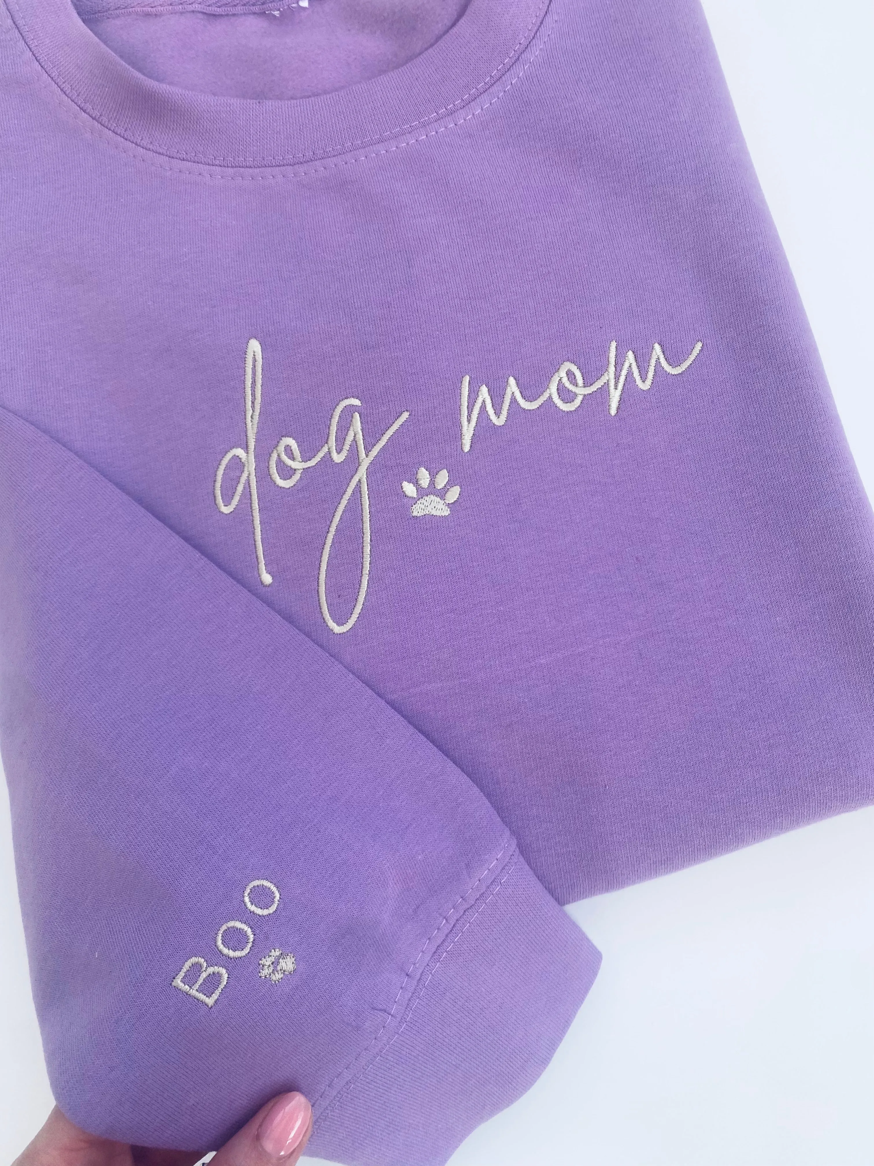 Dog Mom Embroidered Sweater