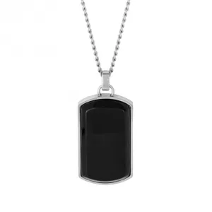 Dog Tag Black Onyx Necklace N4546B