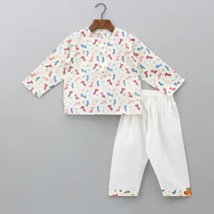 Dogs Printed Beige Sleepwear