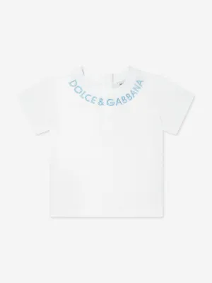 Dolce & Gabbana Baby Boys Embroidered Logo T-Shirt in White