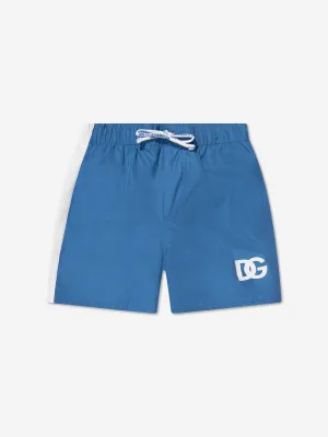 Dolce & Gabbana Baby Boys Logo Swim Shorts in Blue