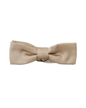 Dolce & Gabbana Beige Silk Bow Tie