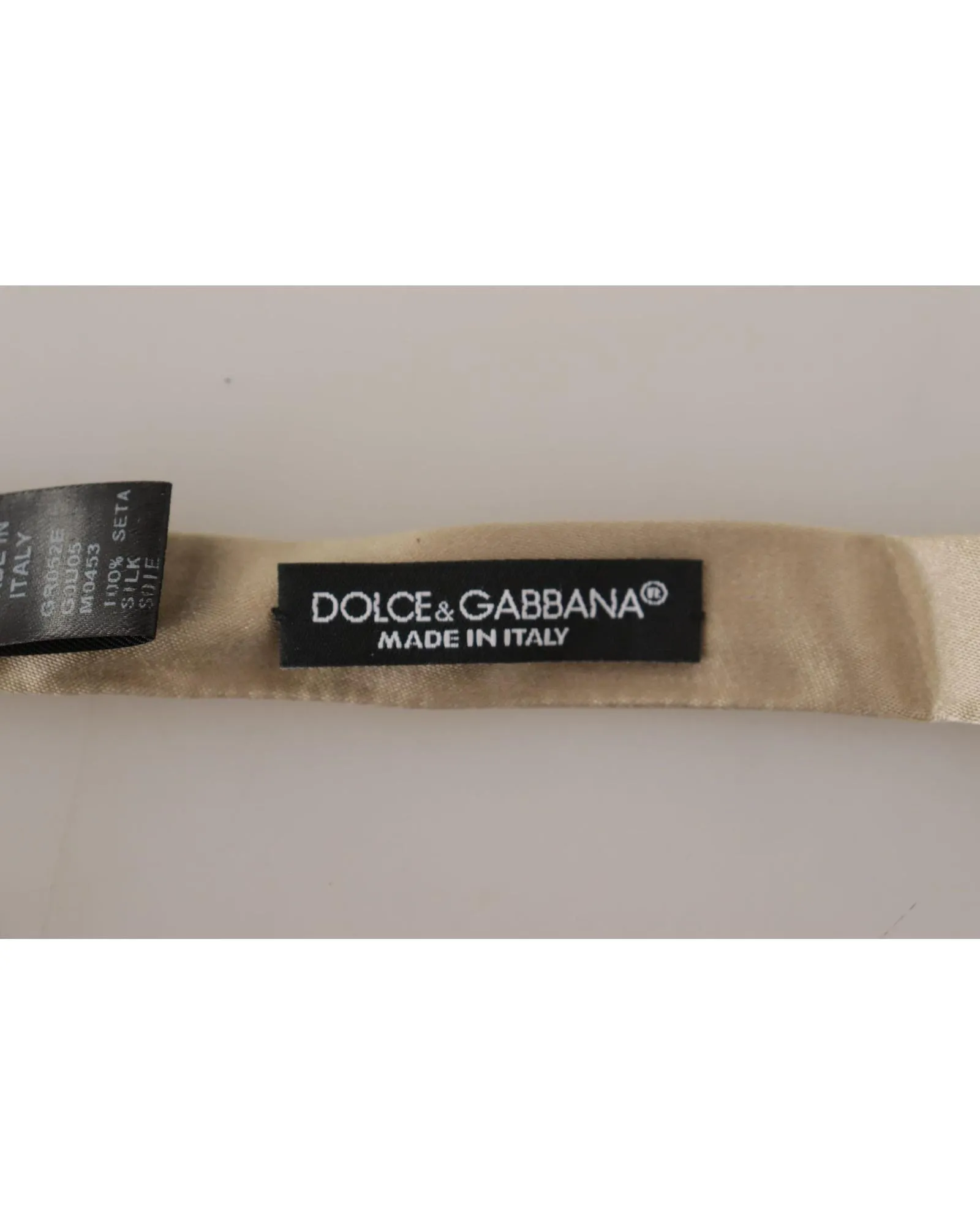 Dolce & Gabbana Beige Silk Bow Tie