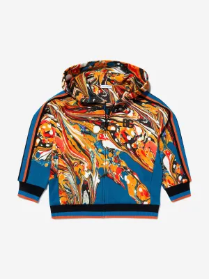 Dolce & Gabbana Boys Cotton Marble Print Zip Up Top