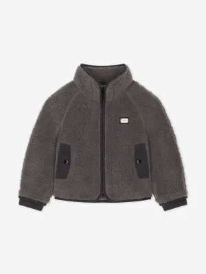 Dolce & Gabbana Boys Faux Shearling Jacket in Grey