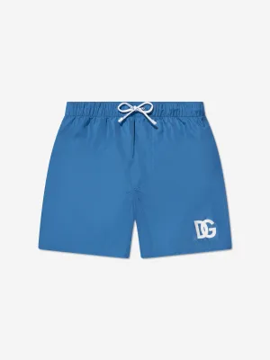 Dolce & Gabbana Boys Logo Swim Shorts in Blue