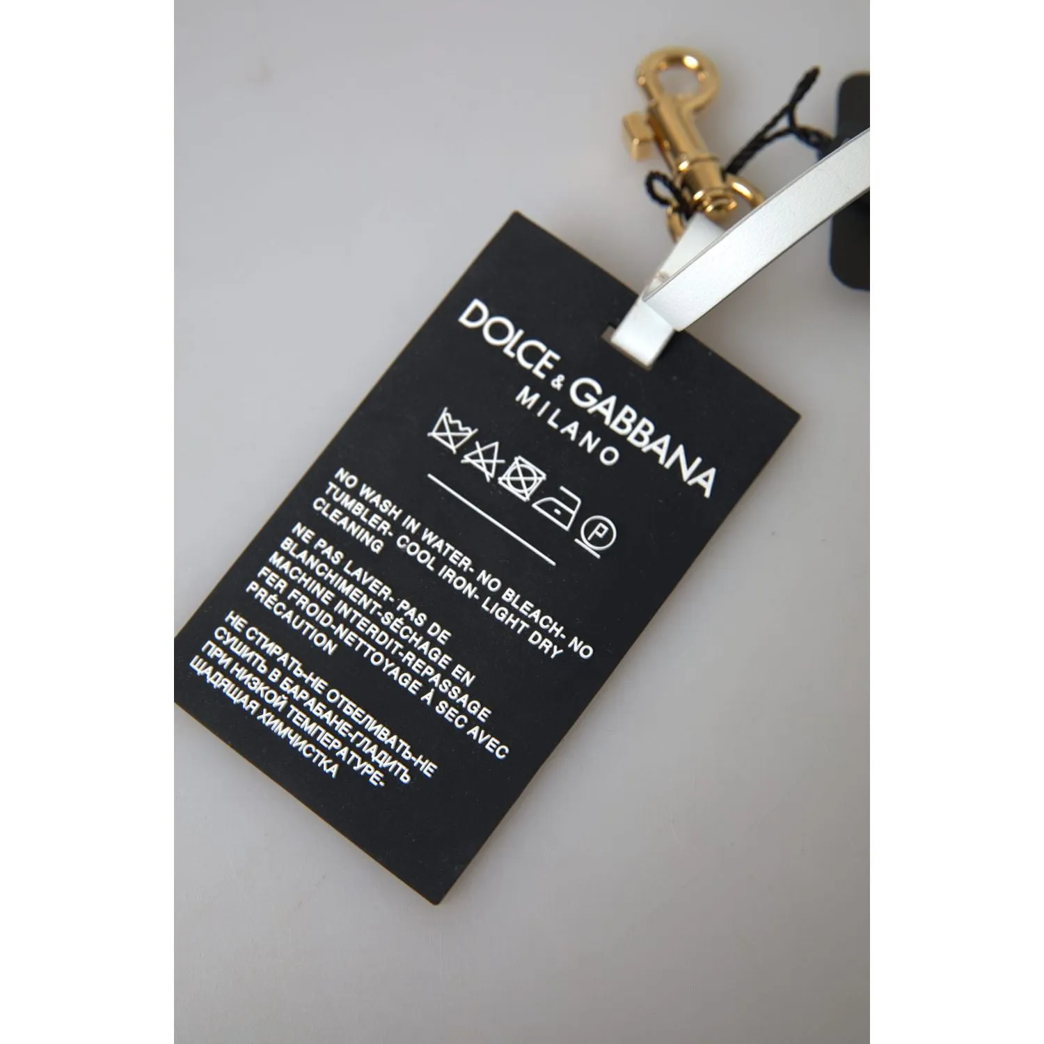 Dolce & Gabbana Chic Black and Gold Designer Keychain