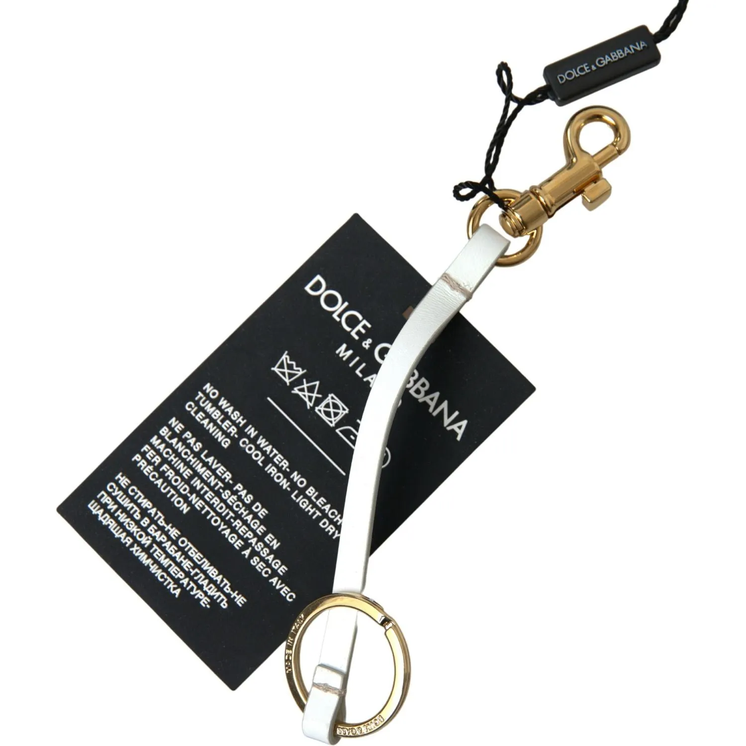 Dolce & Gabbana Chic Black and Gold Designer Keychain