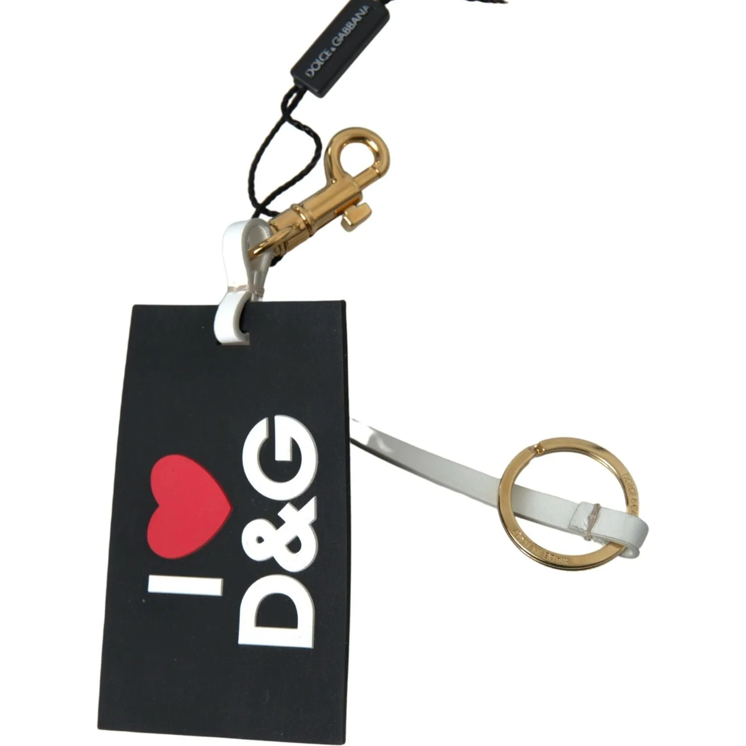 Dolce & Gabbana Chic Black and Gold Designer Keychain