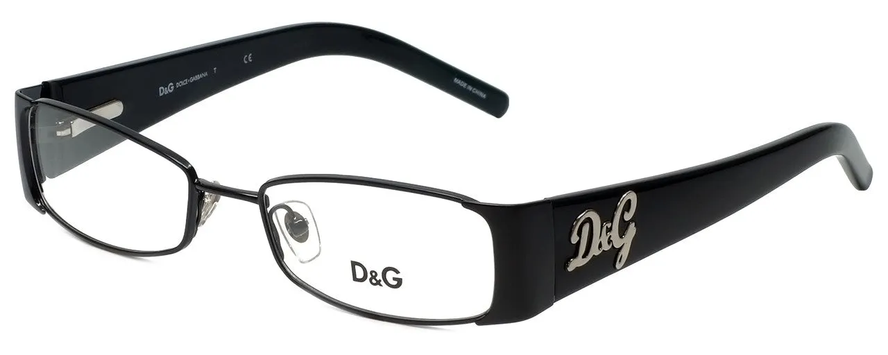 Dolce & Gabbana DG5049 064 Black Silver Metal Designer Eyeglasses