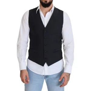 Dolce & Gabbana Elegant Black Single Breasted Dress Vest