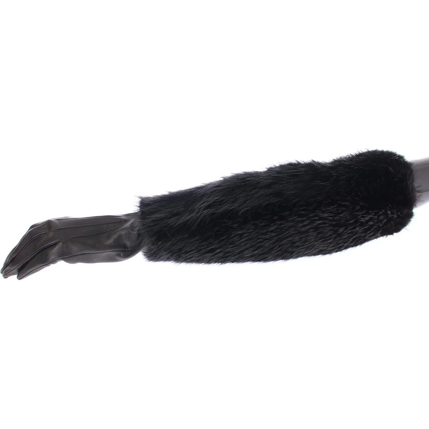 Dolce & Gabbana Elegant Elbow-Length Beaver Fur Gloves