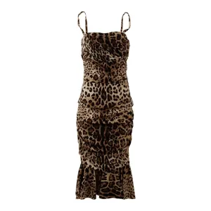 Dolce & Gabbana Elegant Leopard Print Cady Dress