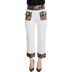 Dolce & Gabbana Elegant Leopard Print Pants for Sophisticated Style