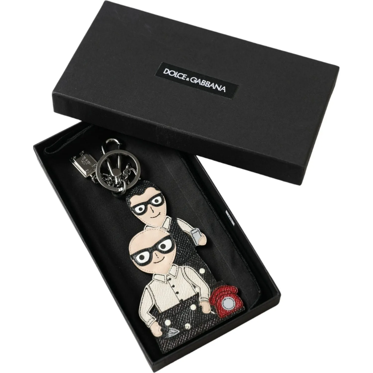 Dolce & Gabbana Elegant Multicolor Leather Keychain