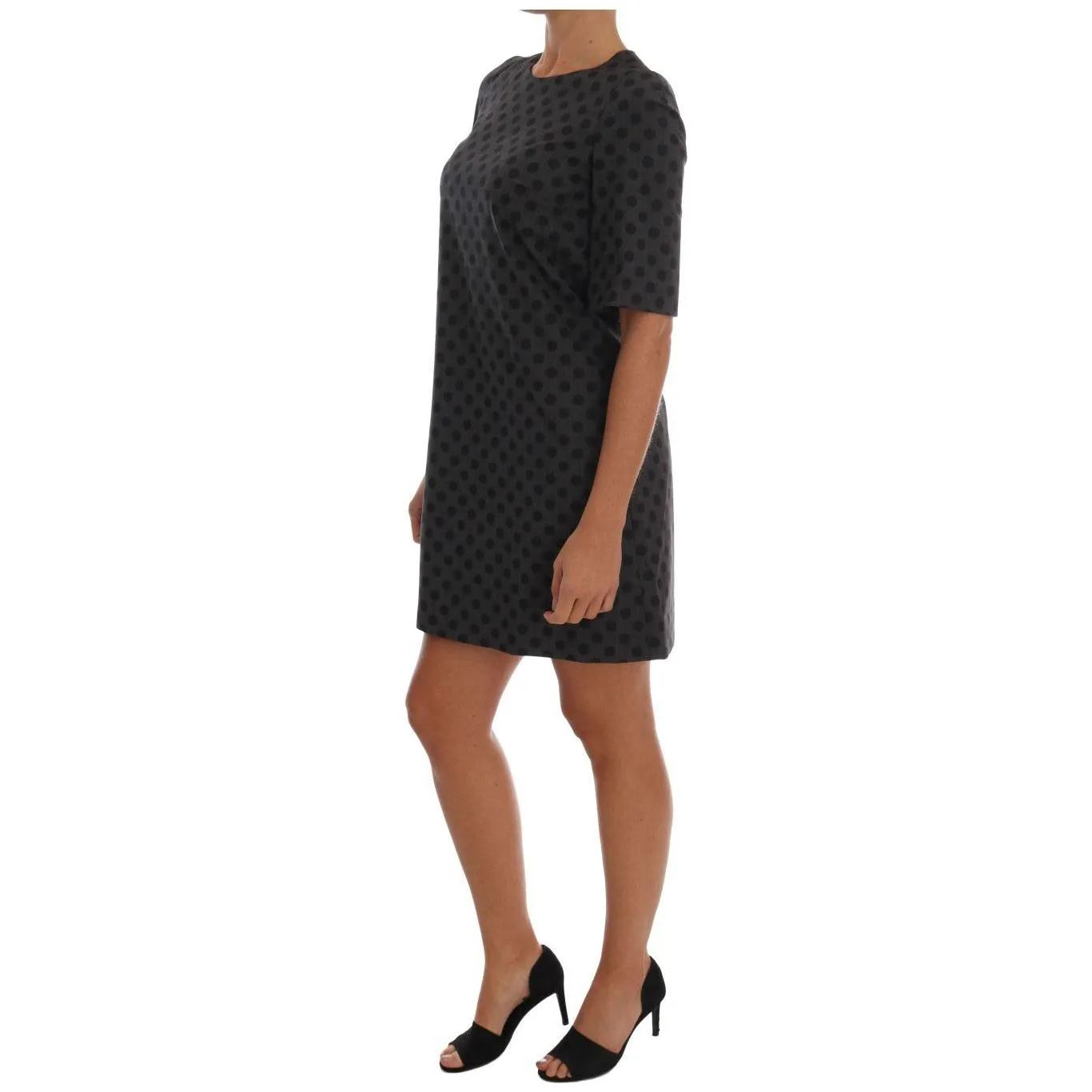 Dolce & Gabbana Elegant Polka Dot Wool Blend Dress