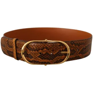 Dolce & Gabbana Elegant Python Skin Leather Belt