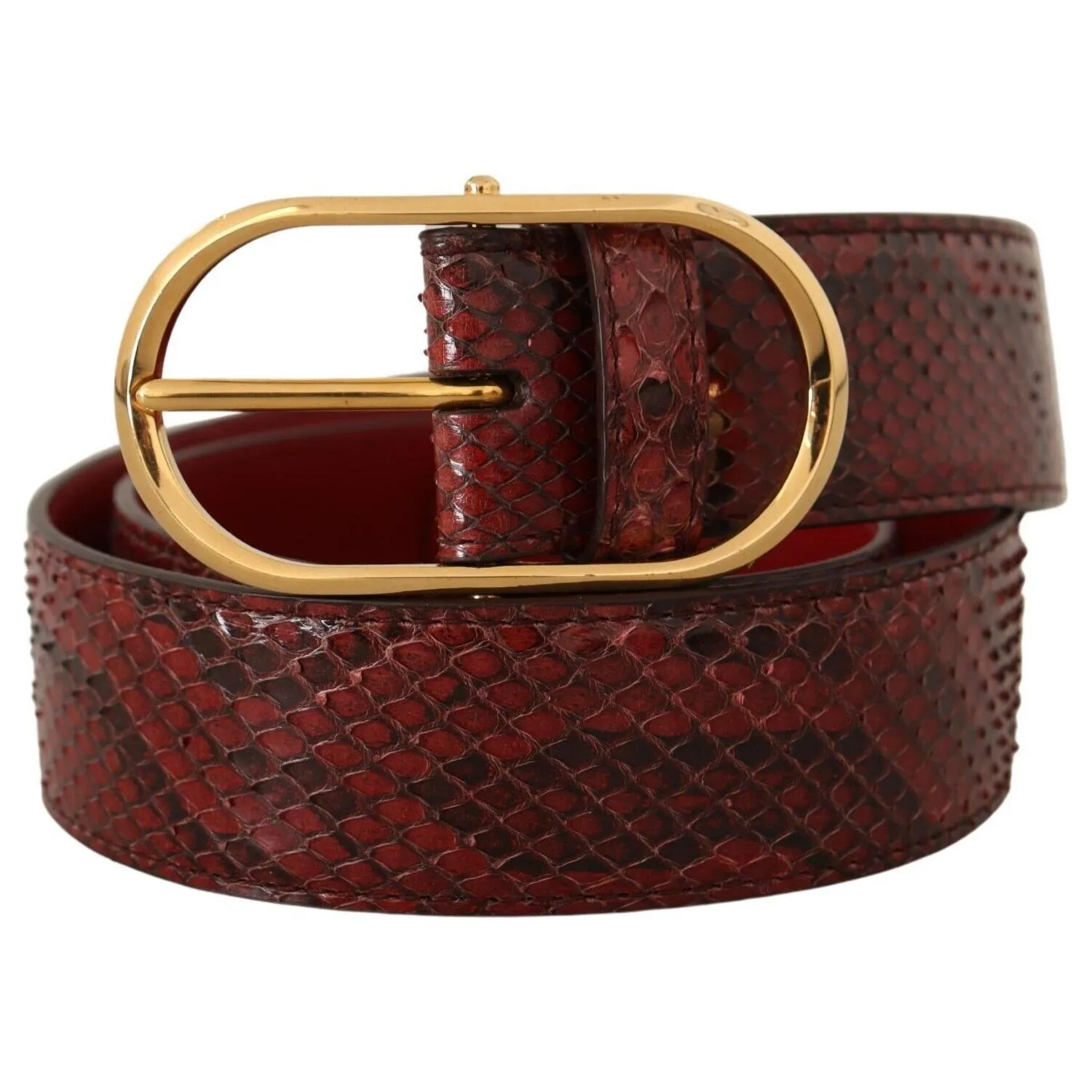 Dolce & Gabbana Elegant Red Snakeskin Leather Belt